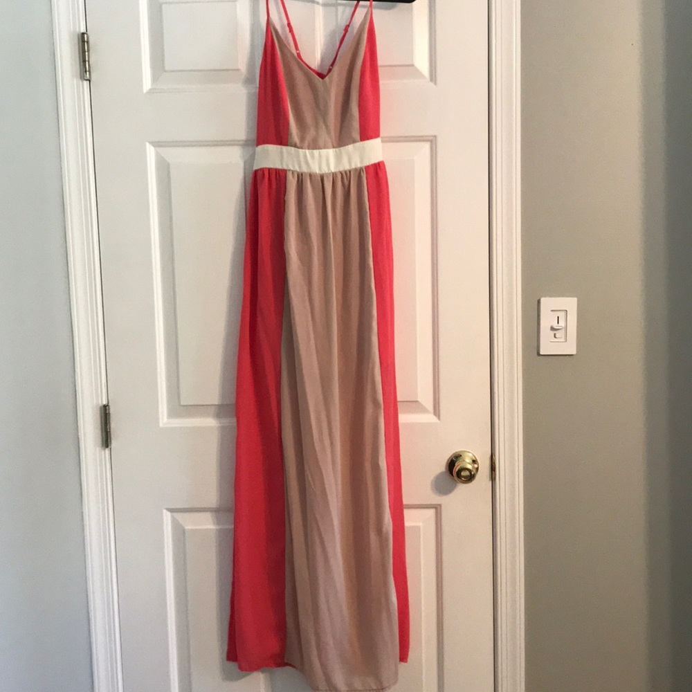 Tan/pink Maxi Dress